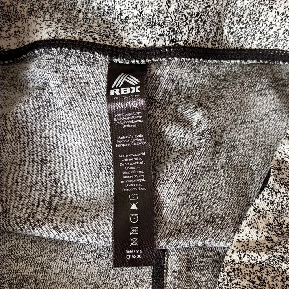 RBX live life active Women’s cropped black/white Leggings Size XL - Picture 7 of 8